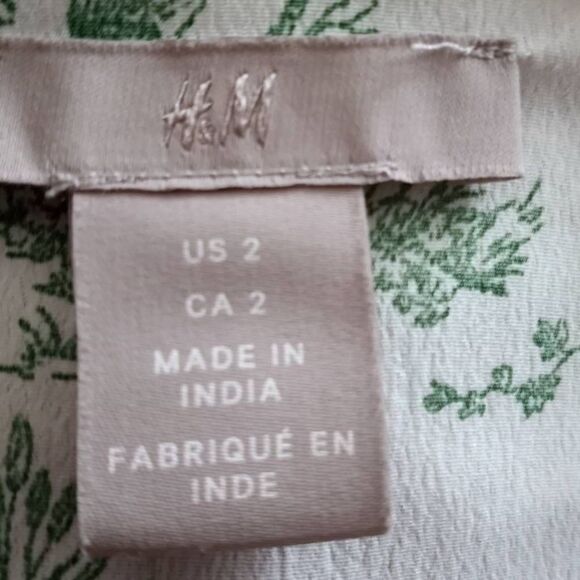 H&M GREEN & WHITE RUFFLE CAMI SZ.2 NWT - Picture 4 of 8